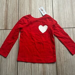 Cat & Jack Red Long Sleeve Heart T-Shirt